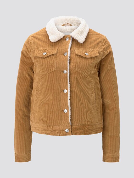 Lined corduroy jacket with fur collar - Women - fudge brown Lined corduroy jacket with fur collar - Women - fudge brown - 7 - TOM TAILOR Denim
