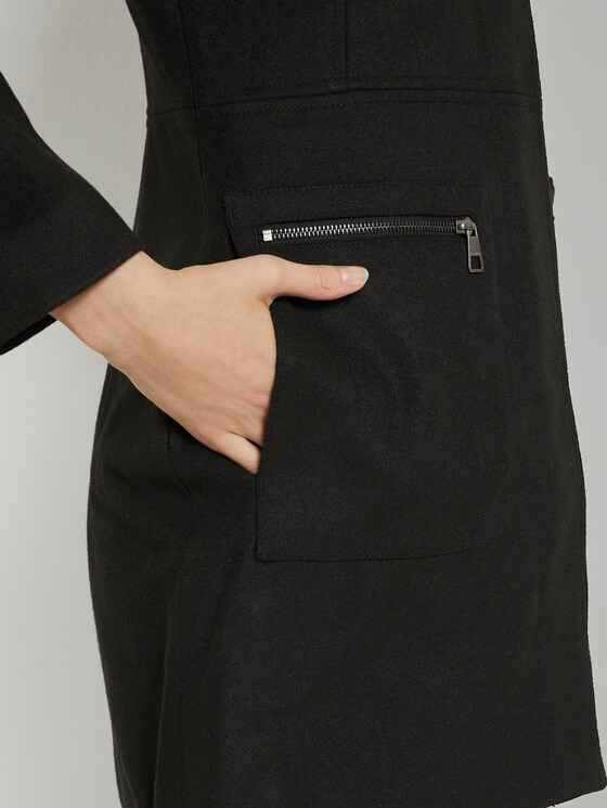 Wollmantel mit Reißverschlusstaschen - Frauen - Deep Black Wollmantel mit Reißverschlusstaschen - Frauen - Deep Black - 10 - TOM TAILOR Denim