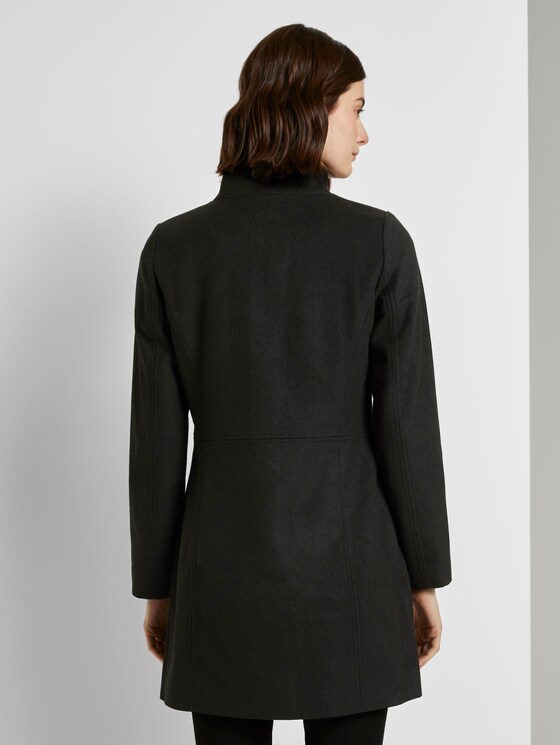Wollmantel mit Reißverschlusstaschen - Frauen - Deep Black Wollmantel mit Reißverschlusstaschen - Frauen - Deep Black - 2 - TOM TAILOR Denim