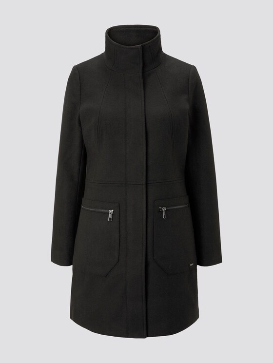Wollmantel mit Reißverschlusstaschen - Frauen - Deep Black Wollmantel mit Reißverschlusstaschen - Frauen - Deep Black - 7 - TOM TAILOR Denim