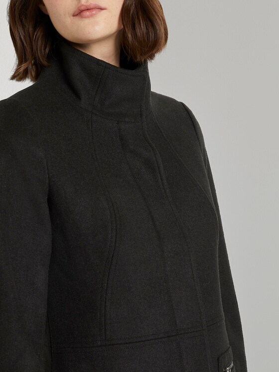Wollmantel mit Reißverschlusstaschen - Frauen - Deep Black Wollmantel mit Reißverschlusstaschen - Frauen - Deep Black - 9 - TOM TAILOR Denim