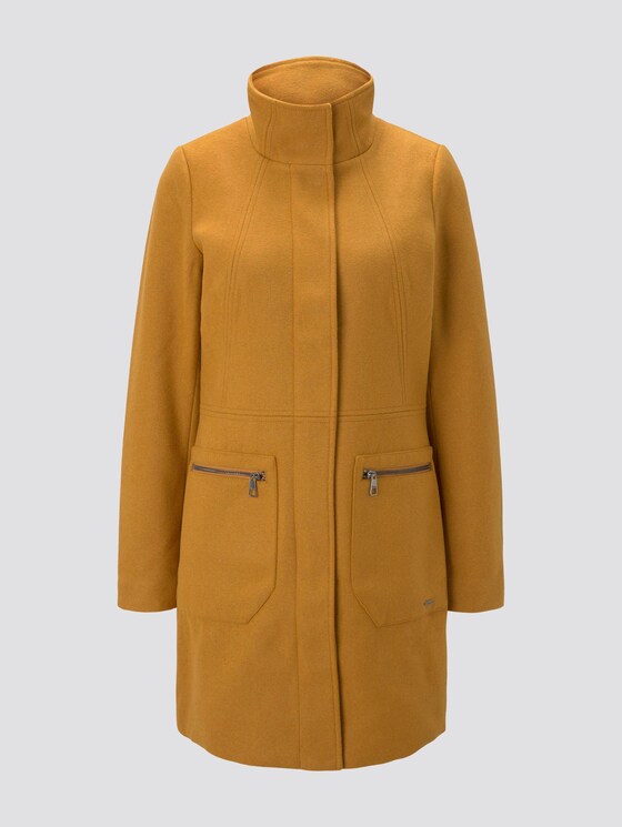 Wollmantel mit Reißverschlusstaschen - Frauen - warm curry yellow Wollmantel mit Reißverschlusstaschen - Frauen - warm curry yellow - 7 - TOM TAILOR Denim