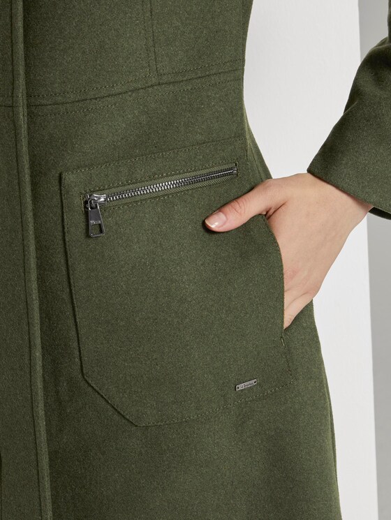 Wollmantel mit Reißverschlusstaschen - Frauen - olive green melange Wollmantel mit Reißverschlusstaschen - Frauen - olive green melange - 10 - TOM TAILOR Denim