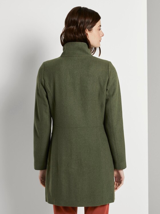 Wollmantel mit Reißverschlusstaschen - Frauen - olive green melange Wollmantel mit Reißverschlusstaschen - Frauen - olive green melange - 2 - TOM TAILOR Denim