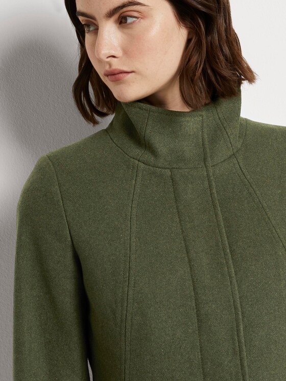 Wollmantel mit Reißverschlusstaschen - Frauen - olive green melange Wollmantel mit Reißverschlusstaschen - Frauen - olive green melange - 9 - TOM TAILOR Denim