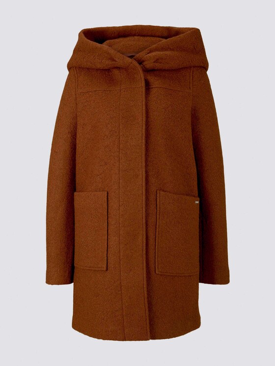 Bouclé-Mantel mit breiter Kapuze - Frauen - burnt hazelnut brown Bouclé-Mantel mit breiter Kapuze - Frauen - burnt hazelnut brown - 7 - TOM TAILOR Denim