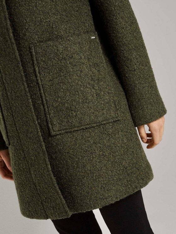 Bouclé-Mantel mit breiter Kapuze - Frauen - olive green melange Bouclé-Mantel mit breiter Kapuze - Frauen - olive green melange - 10 - TOM TAILOR Denim