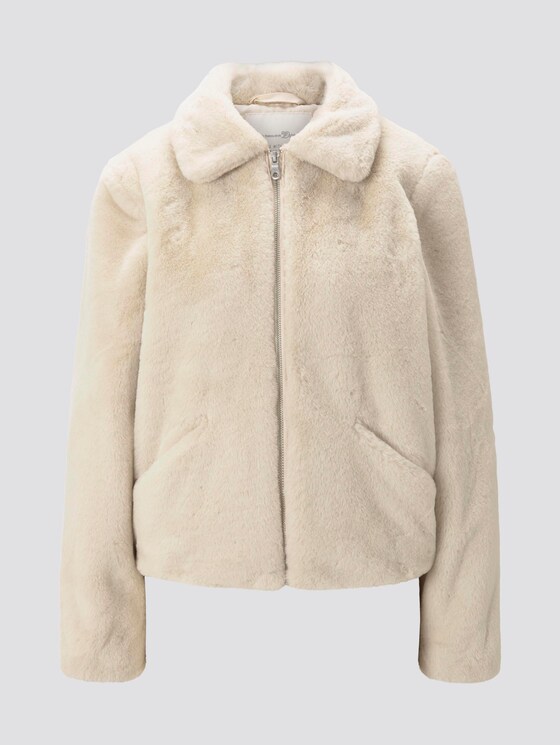 Kurze Kunstfell Jacke - Frauen - dusty beige Kurze Kunstfell Jacke - Frauen - dusty beige - 7 - TOM TAILOR Denim