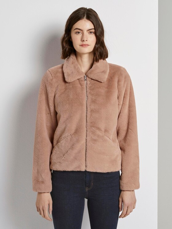 Kurze Kunstfell Jacke - Frauen - rose fake fur Kurze Kunstfell Jacke - Frauen - rose fake fur - 1 - TOM TAILOR Denim