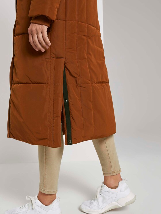 Lange gewatteerde jas met hoodie - Vrouwen - burnt hazelnut brown Lange gewatteerde jas met hoodie - Vrouwen - burnt hazelnut brown - 10 - TOM TAILOR Denim