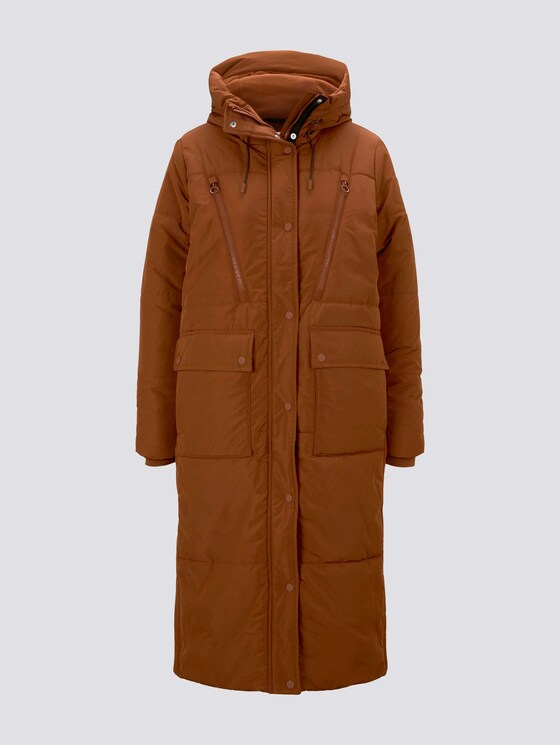 Lange gewatteerde jas met hoodie - Vrouwen - burnt hazelnut brown Lange gewatteerde jas met hoodie - Vrouwen - burnt hazelnut brown - 7 - TOM TAILOR Denim