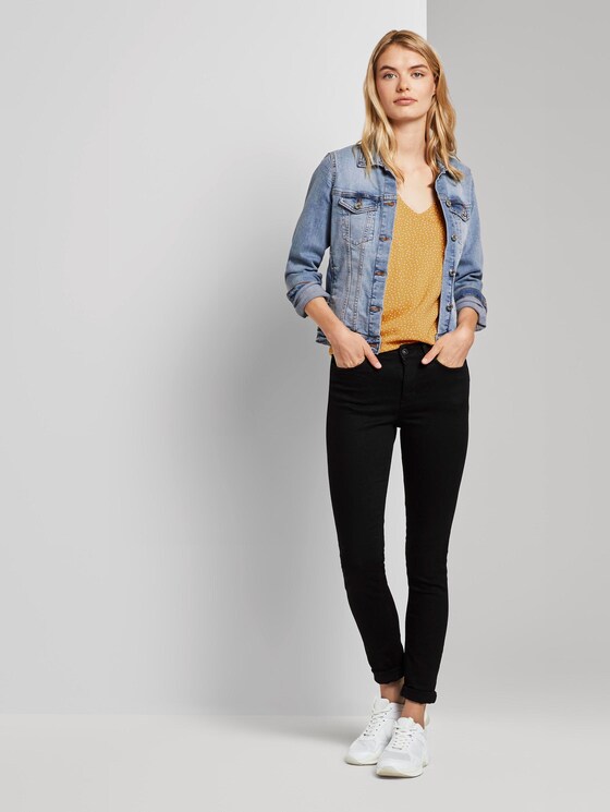 Gemusterte Kurzarm-Tunikabluse - Frauen - yellow white dot Gemusterte Kurzarm-Tunikabluse - Frauen - yellow white dot - 3 - TOM TAILOR Denim