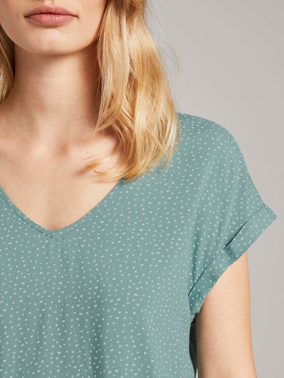 Patterned short-sleeved tunic blouse - Women - mint white dot Patterned short-sleeved tunic blouse - Women - mint white dot - 9 - TOM TAILOR Denim