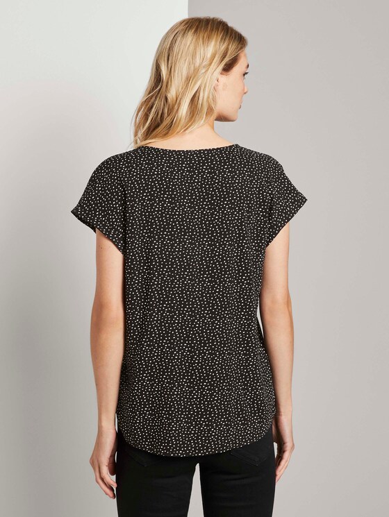 Gemusterte Kurzarm-Tunikabluse - Frauen - black white dot Gemusterte Kurzarm-Tunikabluse - Frauen - black white dot - 2 - TOM TAILOR Denim