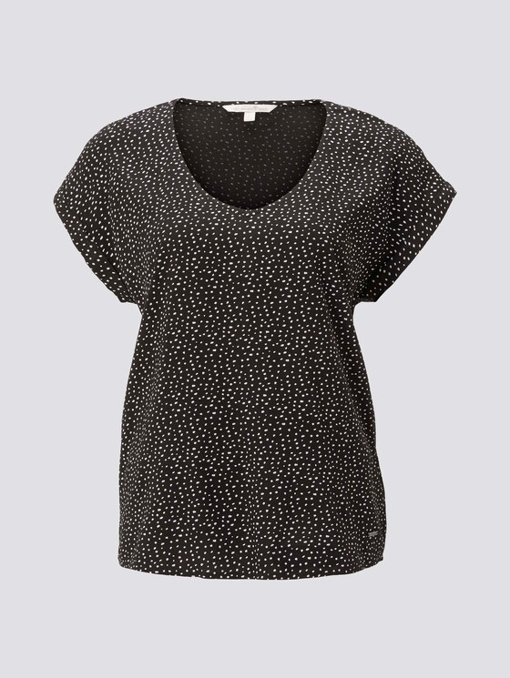 Gemusterte Kurzarm-Tunikabluse - Frauen - black white dot Gemusterte Kurzarm-Tunikabluse - Frauen - black white dot - 7 - TOM TAILOR Denim