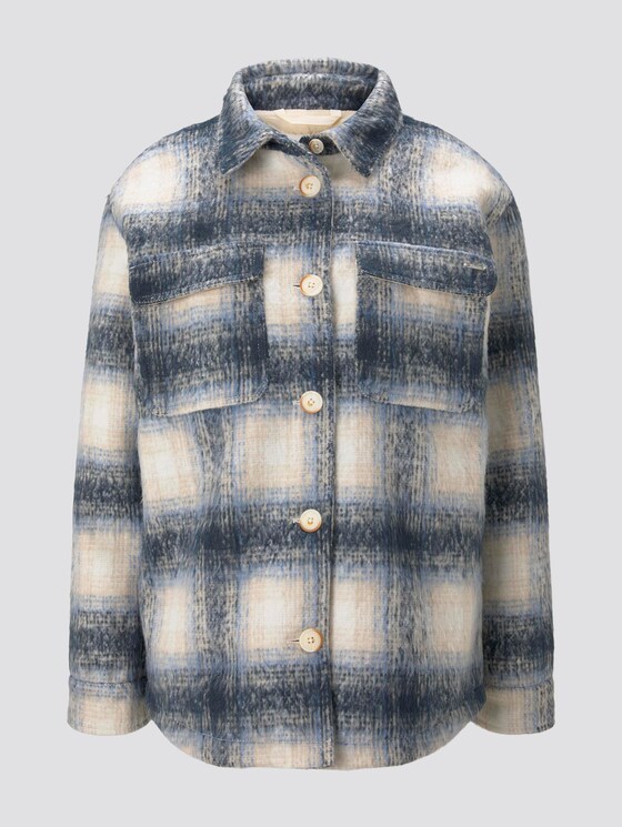 Karierte Hemdjacke - Frauen - stone blue beige check Karierte Hemdjacke - Frauen - stone blue beige check - 7 - TOM TAILOR Denim