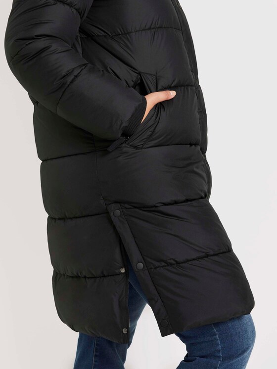 Langer Puffermantel mit hohem Kragen - Frauen - Deep Black Langer Puffermantel mit hohem Kragen - Frauen - Deep Black - 10 - My True Me