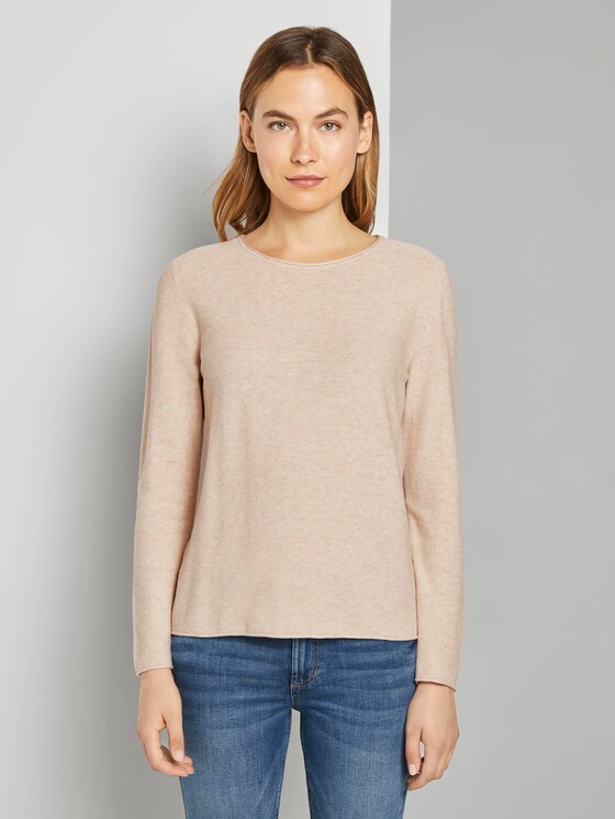 Strukturierter Pullover - Frauen - desert sand melange Strukturierter Pullover - Frauen - desert sand melange - 1 - TOM TAILOR