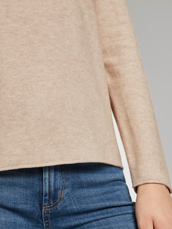Strukturierter Pullover - Frauen - desert sand melange Strukturierter Pullover - Frauen - desert sand melange - 10 - TOM TAILOR