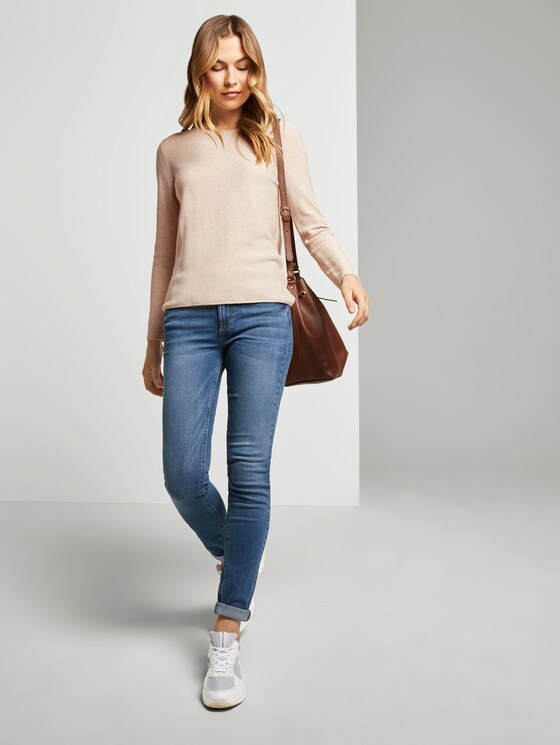 Strukturierter Pullover - Frauen - desert sand melange Strukturierter Pullover - Frauen - desert sand melange - 3 - TOM TAILOR