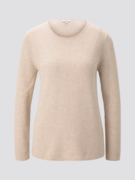 Strukturierter Pullover - Frauen - desert sand melange Strukturierter Pullover - Frauen - desert sand melange - 7 - TOM TAILOR