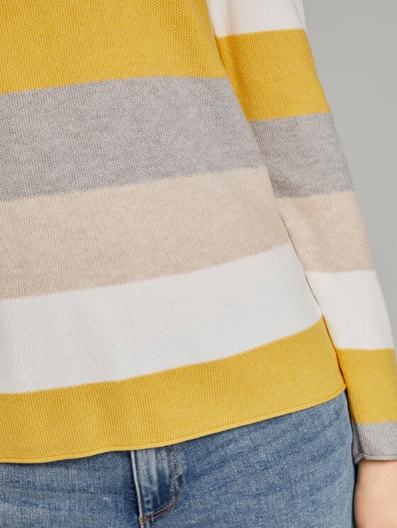 Strukturierter Pullover - Frauen - camel ottoman stripe Strukturierter Pullover - Frauen - camel ottoman stripe - 10 - TOM TAILOR