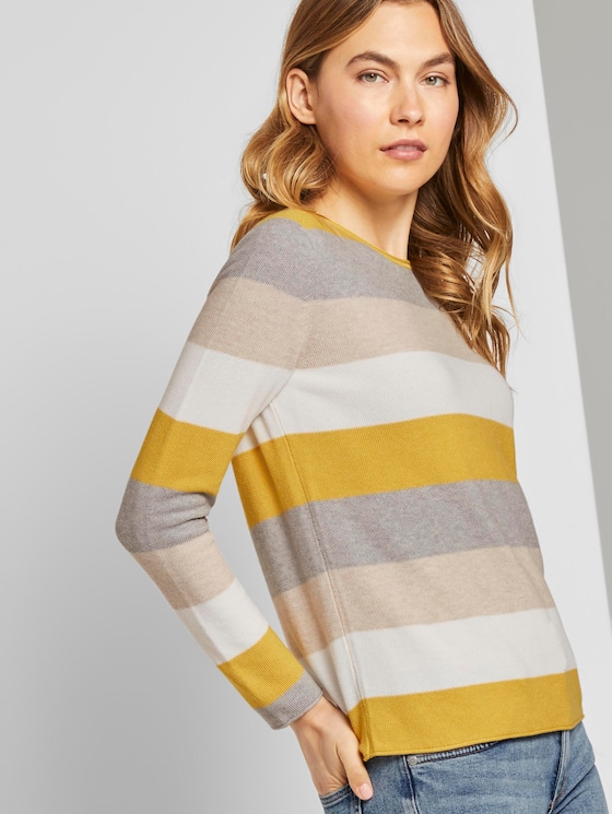 Strukturierter Pullover - Frauen - camel ottoman stripe Strukturierter Pullover - Frauen - camel ottoman stripe - 5 - TOM TAILOR