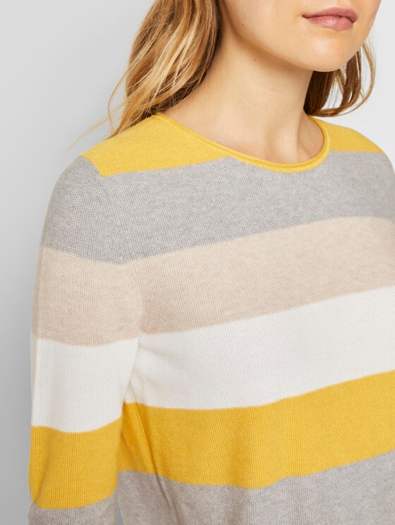 Strukturierter Pullover - Frauen - camel ottoman stripe Strukturierter Pullover - Frauen - camel ottoman stripe - 9 - TOM TAILOR