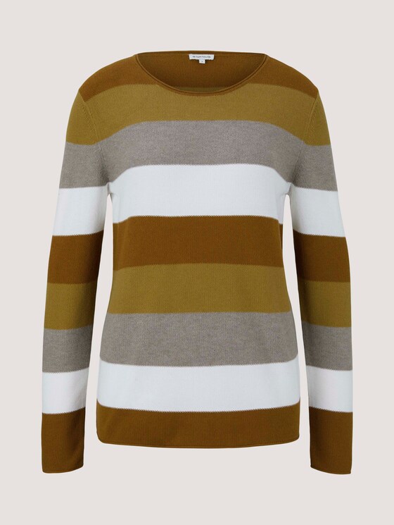 Strukturierter Pullover - Frauen - green block stripe Strukturierter Pullover - Frauen - green block stripe - 7 - TOM TAILOR