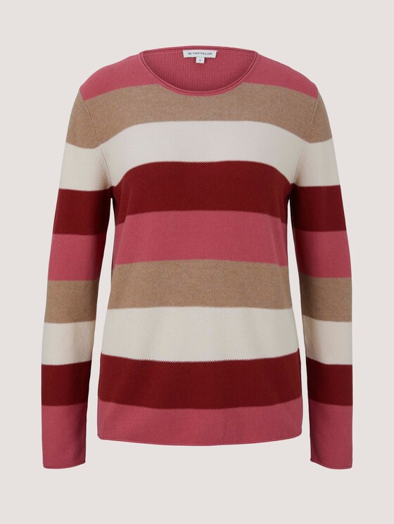 Strukturierter Pullover - Frauen - pink block stripe Strukturierter Pullover - Frauen - pink block stripe - 7 - TOM TAILOR