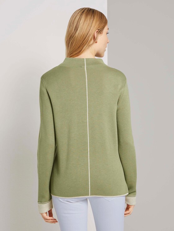 Doppelseitiger Strickpullover - Frauen - greyish green Doppelseitiger Strickpullover - Frauen - greyish green - 2 - TOM TAILOR