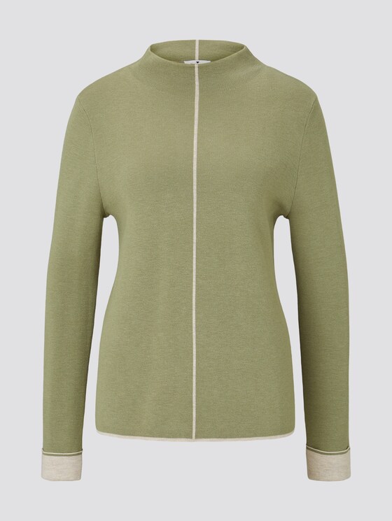 Doppelseitiger Strickpullover - Frauen - greyish green Doppelseitiger Strickpullover - Frauen - greyish green - 7 - TOM TAILOR