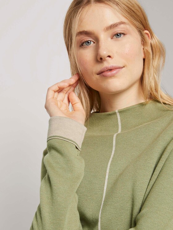 Doppelseitiger Strickpullover - Frauen - greyish green Doppelseitiger Strickpullover - Frauen - greyish green - 9 - TOM TAILOR