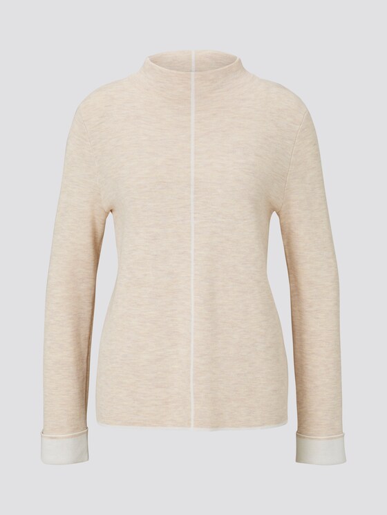 Doppelseitiger Strickpullover - Frauen - desert sand melange Doppelseitiger Strickpullover - Frauen - desert sand melange - 7 - TOM TAILOR