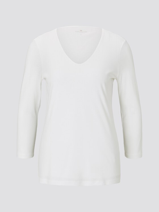 Basic Shirt mit 3/4-Arm - Frauen - Whisper White Basic Shirt mit 3/4-Arm - Frauen - Whisper White - 7 - TOM TAILOR
