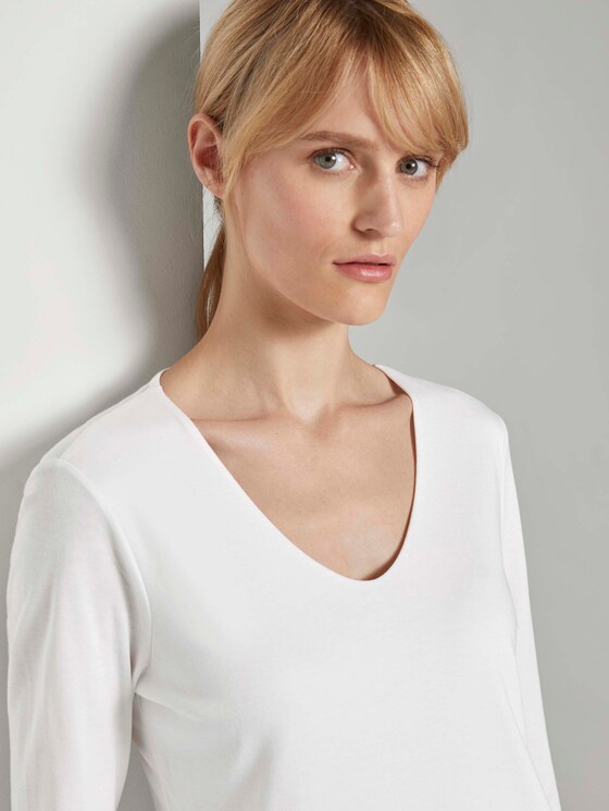 Basic Shirt mit 3/4-Arm - Frauen - Whisper White Basic Shirt mit 3/4-Arm - Frauen - Whisper White - 9 - TOM TAILOR
