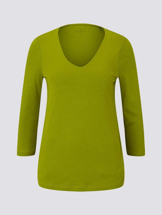 Basic Shirt mit 3/4-Arm - Frauen - wood green Basic Shirt mit 3/4-Arm - Frauen - wood green - 7 - TOM TAILOR