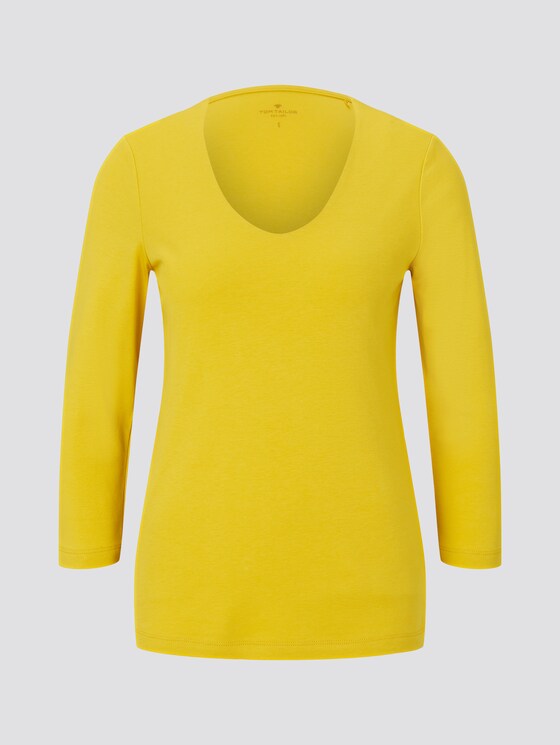 Basic Shirt mit 3/4-Arm - Frauen - california sand yellow Basic Shirt mit 3/4-Arm - Frauen - california sand yellow - 7 - TOM TAILOR
