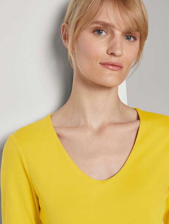 Basic Shirt mit 3/4-Arm - Frauen - california sand yellow Basic Shirt mit 3/4-Arm - Frauen - california sand yellow - 9 - TOM TAILOR