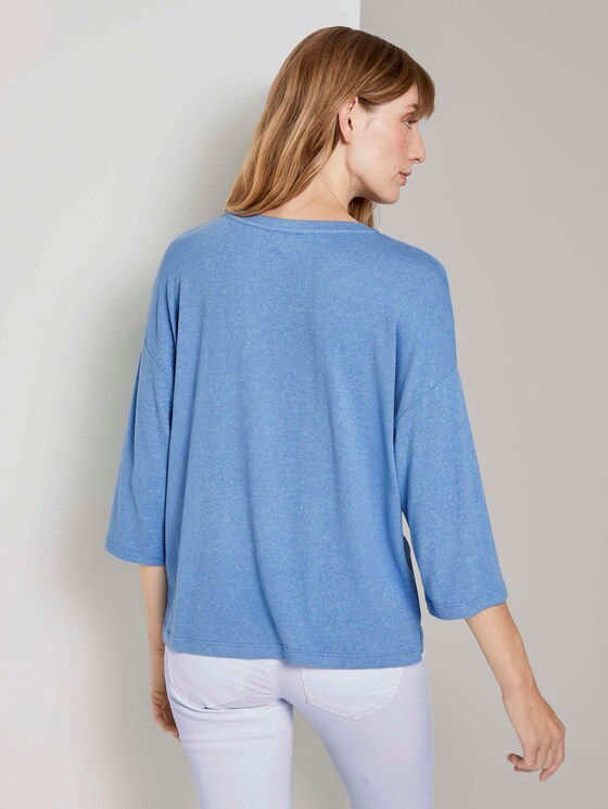 Meliertes Shirt mit 3/4-Arm - Frauen - sea blue melange Meliertes Shirt mit 3/4-Arm - Frauen - sea blue melange - 2 - TOM TAILOR