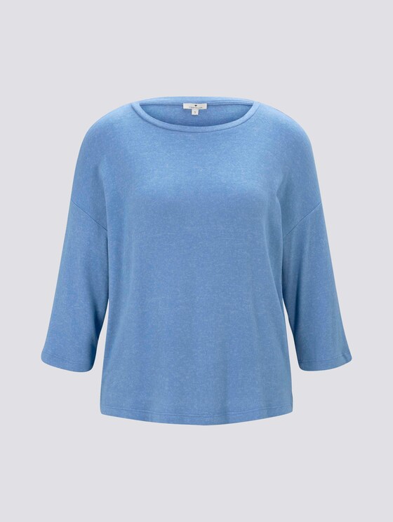 Meliertes Shirt mit 3/4-Arm - Frauen - sea blue melange Meliertes Shirt mit 3/4-Arm - Frauen - sea blue melange - 7 - TOM TAILOR