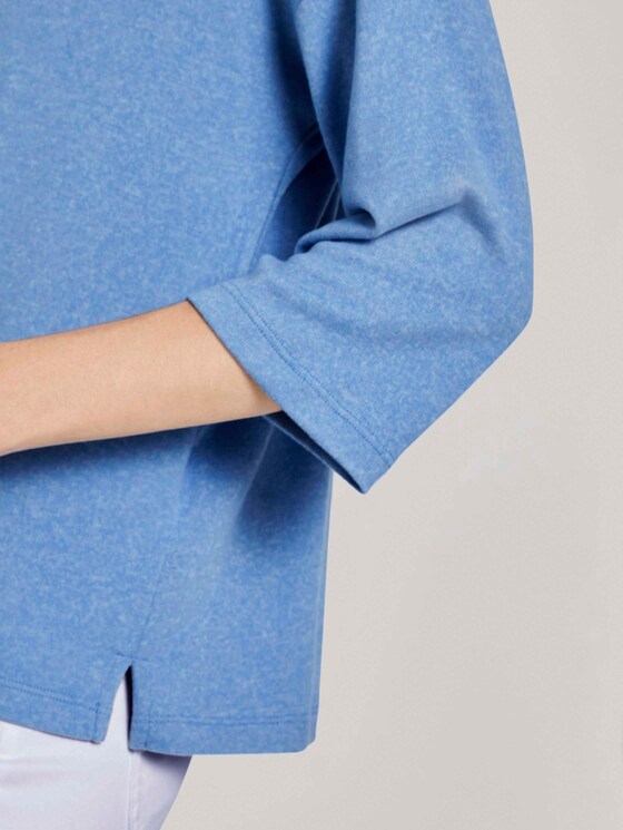Meliertes Shirt mit 3/4-Arm - Frauen - sea blue melange Meliertes Shirt mit 3/4-Arm - Frauen - sea blue melange - 9 - TOM TAILOR