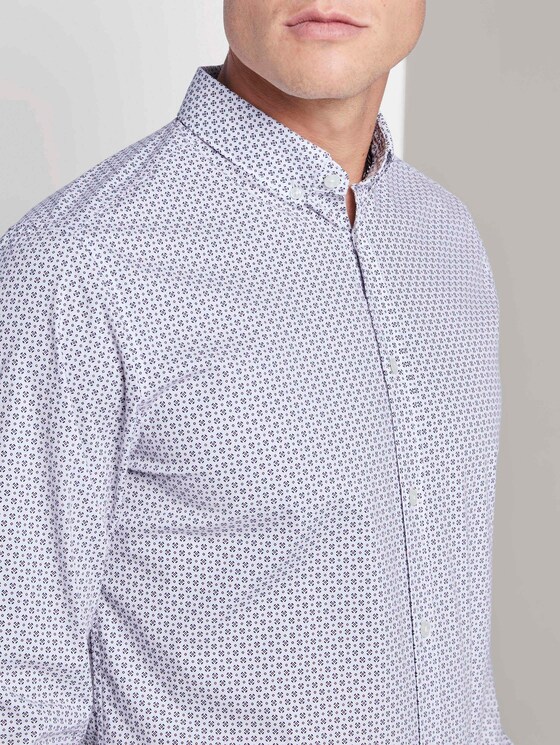 Gemustertes Stretch-Hemd - Männer - white navy broken rings design Gemustertes Stretch-Hemd - Männer - white navy broken rings design - 10 - TOM TAILOR