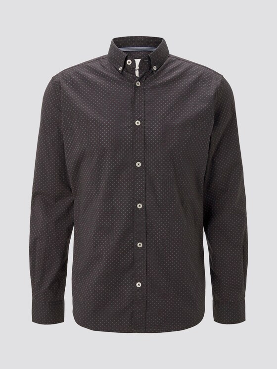 Gemustertes Stretch-Hemd - Männer - black burgundy crosses design Gemustertes Stretch-Hemd - Männer - black burgundy crosses design - 7 - TOM TAILOR