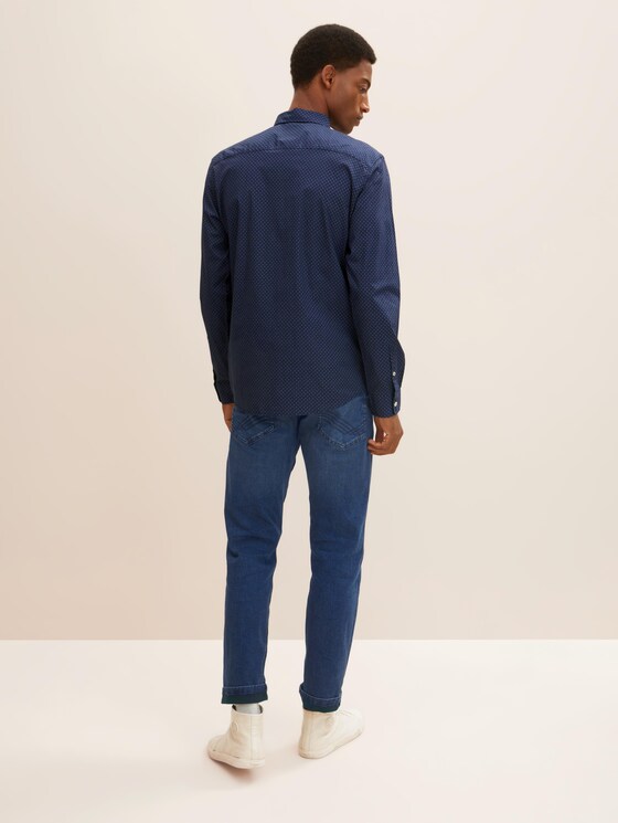 Gemustertes Stretch-Hemd - Männer - navy blue crosses design Gemustertes Stretch-Hemd - Männer - navy blue crosses design - 2 - TOM TAILOR