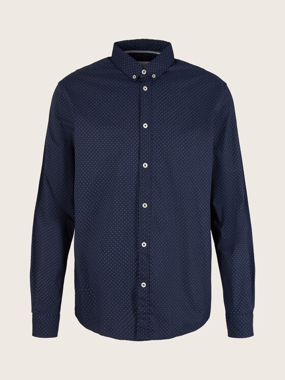Gemustertes Stretch-Hemd - Männer - navy blue crosses design Gemustertes Stretch-Hemd - Männer - navy blue crosses design - 7 - TOM TAILOR