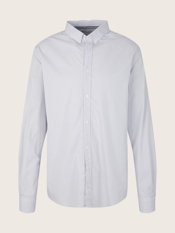 Gemustertes Stretch-Hemd - Männer - white blue crosses design Gemustertes Stretch-Hemd - Männer - white blue crosses design - 7 - TOM TAILOR