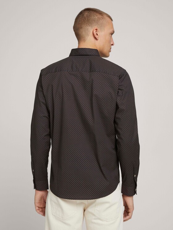 Gemustertes Stretch-Hemd - Männer - black base burgundy design Gemustertes Stretch-Hemd - Männer - black base burgundy design - 2 - TOM TAILOR