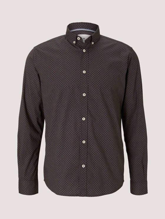 Gemustertes Stretch-Hemd - Männer - black base burgundy design Gemustertes Stretch-Hemd - Männer - black base burgundy design - 7 - TOM TAILOR