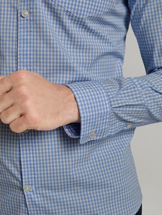 Gemustertes Slim Stretch-Hemd - Männer - light blue mini vichy check Gemustertes Slim Stretch-Hemd - Männer - light blue mini vichy check - 10 - TOM TAILOR